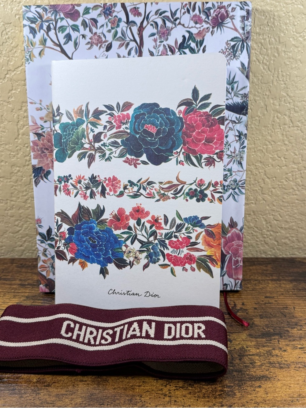 Christian Dior beauty Floral set of 2 Notebooks with Branded Ribbon